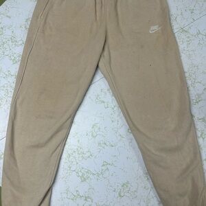 Nike Tan Sweatpants Fleece Comfortable Fit Jogger